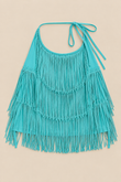 Teal Fringe top