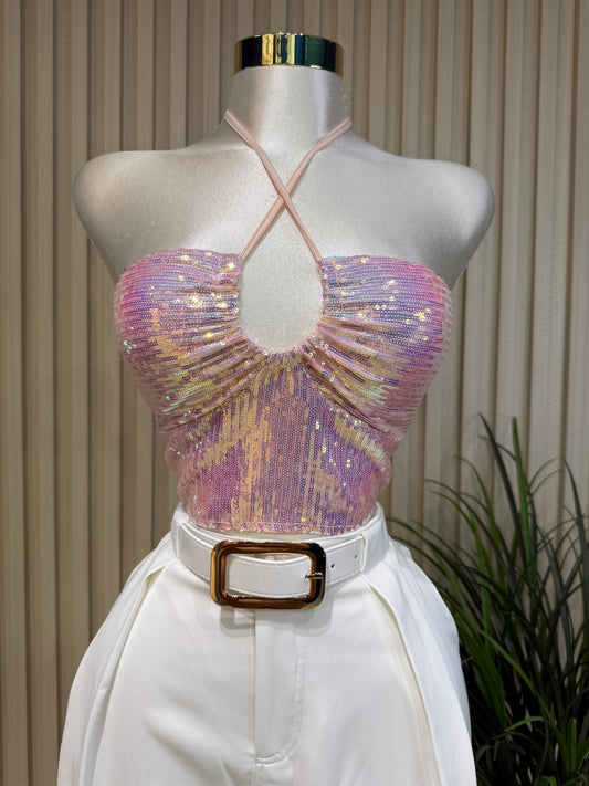 Pink Sequin Top (small)