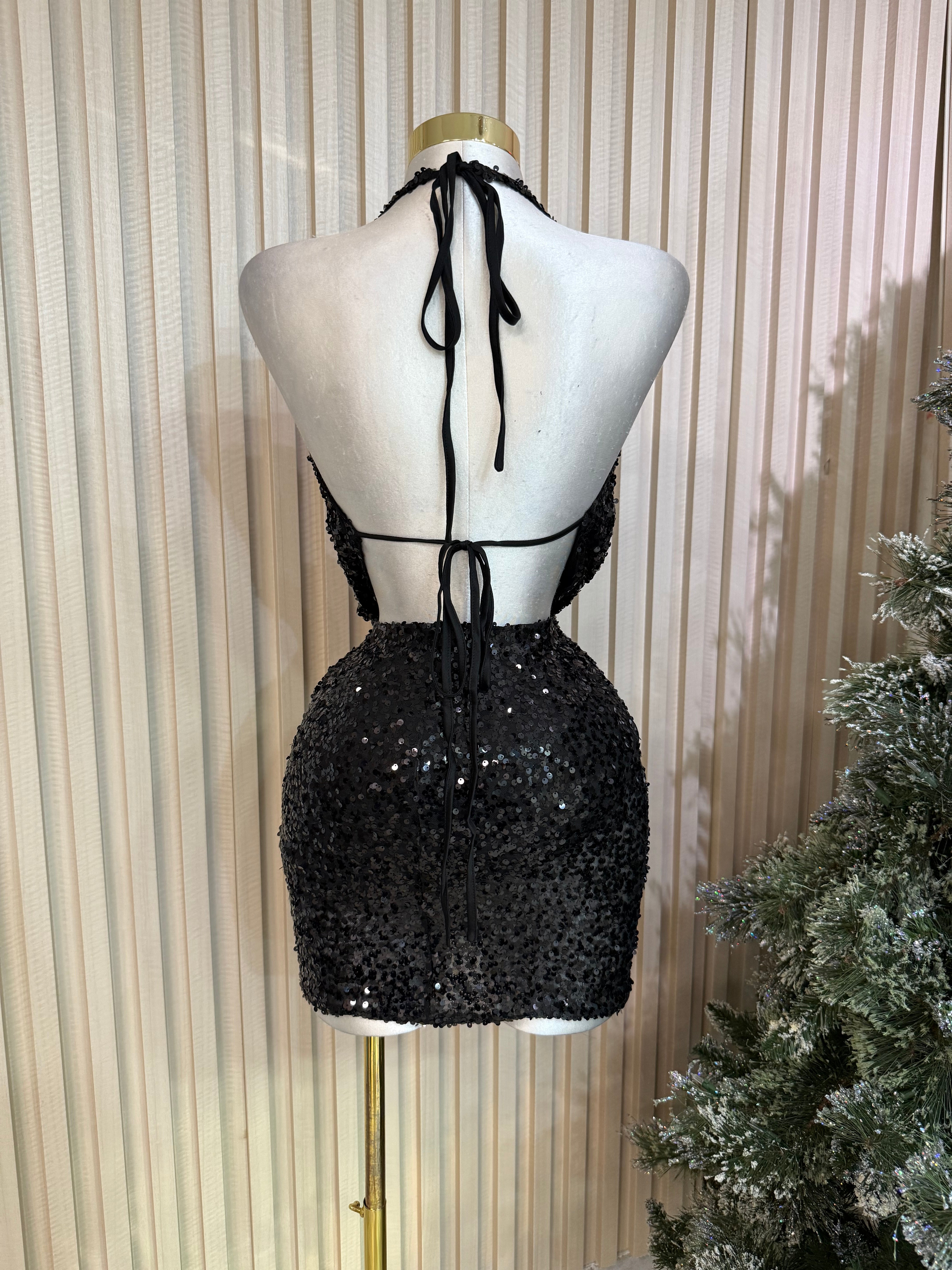 Black Sequin Dress
