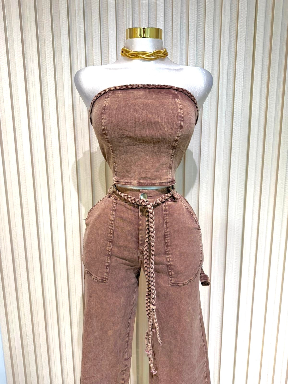 Almond Denim Set