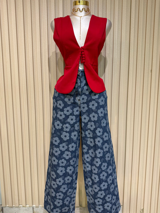 Blue Floral Denim