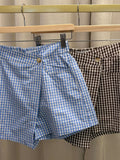 Ging ham Brown Falda pantalon